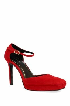 Sae Suede Square Toe Platform Pump -Natori Sales Shop Sae Suede Square Toe Platform Pump Brocade Red by Natori 3 19324.1664557955