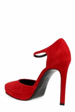 Sae Suede Square Toe Platform Pump -Natori Sales Shop Sae Suede Square Toe Platform Pump Brocade Red by Natori 4 39027.1664557995