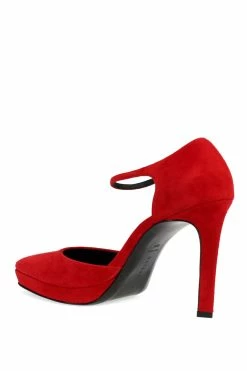 Sae Suede Square Toe Platform Pump -Natori Sales Shop Sae Suede Square Toe Platform Pump Brocade Red by Natori 5 43723.1664557975