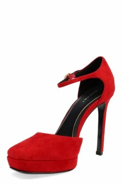 Sae Suede Square Toe Platform Pump -Natori Sales Shop Sae Suede Square Toe Platform Pump Brocade Red by Natori 11677.1670011770