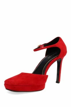 Sae Suede Square Toe Platform Pump -Natori Sales Shop Sae Suede Square Toe Platform Pump Brocade Red by Natori 64843.1664557939