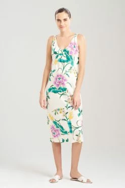 Sarasa Satin Gown 12 Sarasa Satin Gown -Natori Sales Shop Sarasa Satin Gown Oatmeal Multi by N Natori 3 44608.1690467108