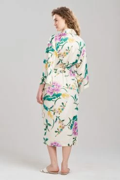 Sarasa Satin Robe -Natori Sales Shop Sarasa Satin Robe Oatmeal Multi by N Natori 31897.1690468218