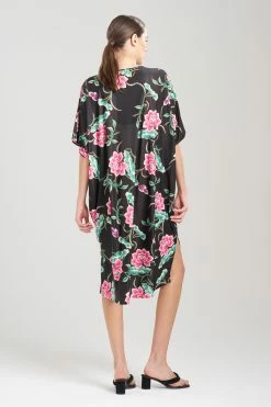 Sarasa Slinky Caftan -Natori Sales Shop Sarasa Slinky Caftan Black Multi by N Natori 64345.1692634140