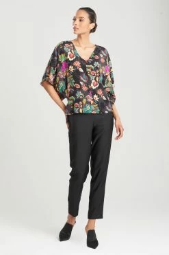 Sayuri Viscose Silk Crepê De Chine Kimono Top