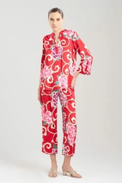 Saz Scroll PJ 23 Saz Scroll PJ -Natori Sales Shop Saz Scroll PJ Brocade Red Multi by N Natori 2 89122.1692804210