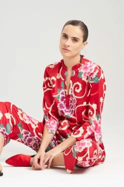 Saz Scroll PJ 37 Saz Scroll PJ -Natori Sales Shop Saz Scroll PJ Brocade Red Multi by N Natori 6 85835.1692804213