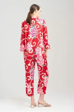 Saz Scroll PJ 24 Saz Scroll PJ -Natori Sales Shop Saz Scroll PJ Brocade Red Multi by N Natori 09251.1692804210