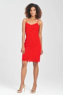 Scroll Guipure Lace Cami Dress -Natori Sales Shop Scroll Guipure Lace Cami Dress Flame by Natori copy 88566.1683146206