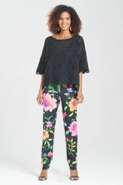 Scroll Guipure Lace Top 6 Scroll Guipure Lace Top -Natori Sales Shop Scroll Guipure Lace Top Black by Natori 26939.1691009985