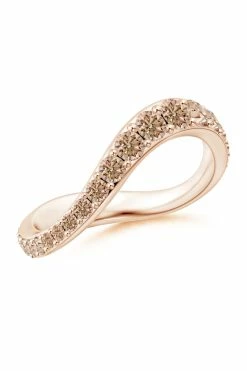 Shangri-La Brushstroke 14K Gold And Coffee Diamond Full Eternity Stacking Ring