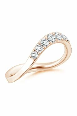 Shangri-La Brushstroke 14K Gold And Diamond Half Eternity Stacking Ring 39 Shangri-La Brushstroke 14K Gold And Diamond Half Eternity Stacking Ring -Natori Sales Shop Shangri La 14K Rose Gold Yin Yang Half Eternity Diamond Ring by Natori 1 05114.1630345314