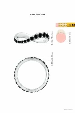 Shangri-La Brushstroke 14K Gold And Black Diamond Full Eternity Stacking Ring -Natori Sales Shop Shangri La 14K White Gold Yin Yang Full Eternity Diamond Ring by Natori 6 52328.1628866840