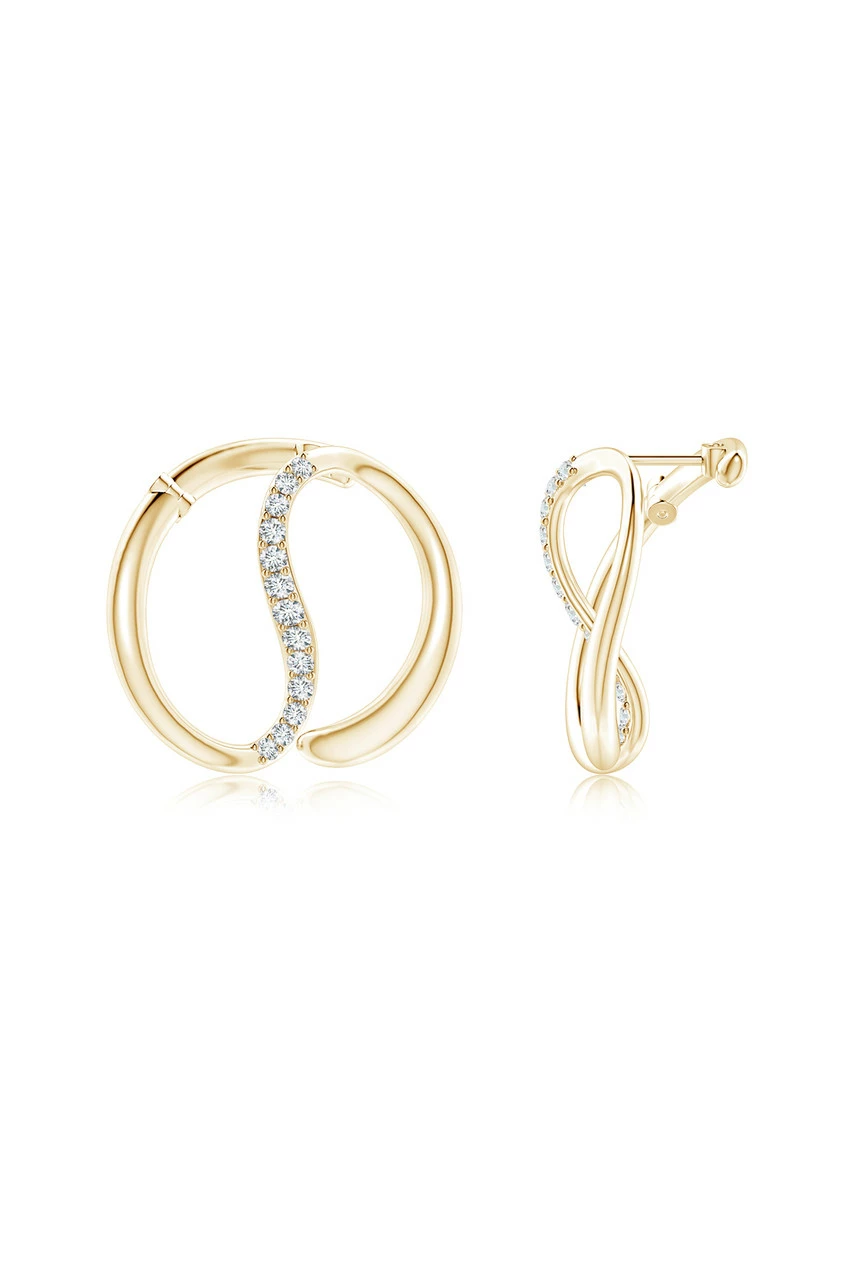 Shangri-La Yin-Yang 14K Gold And Diamond Large Button Stud Earrings 1 Shangri-La Yin-Yang 14K Gold And Diamond Large Button Stud Earrings