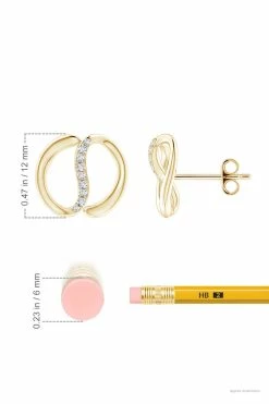 Shangri-La Yin-Yang 14K Gold Diamond Stud Earrings 9 Shangri-La Yin-Yang 14K Gold Diamond Stud Earrings -Natori Sales Shop Shangri La 14K Yellow Gold Yin Yang Diamond Stud Earrings by Natori 4 2 93094.1629990354