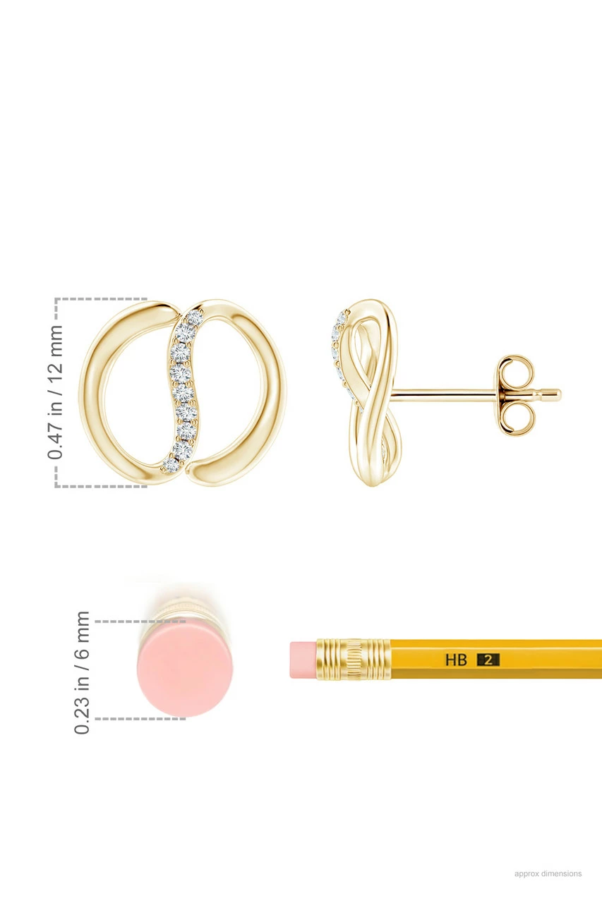 Shangri-La Yin-Yang 14K Gold Diamond Stud Earrings 3 Shangri-La Yin-Yang 14K Gold Diamond Stud Earrings - Image 3