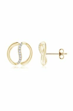 Shangri-La Yin-Yang 14K Gold Diamond Stud Earrings