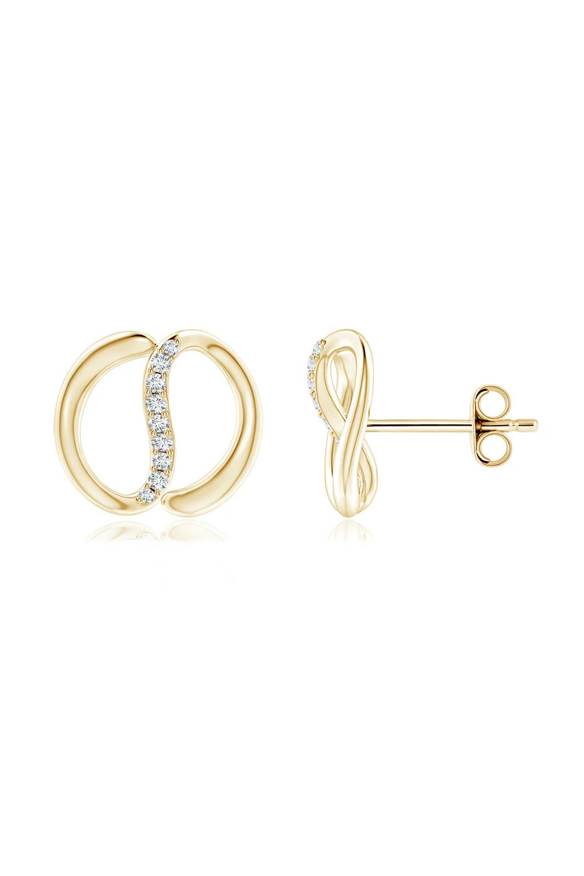 Shangri-La Yin-Yang 14K Gold Diamond Stud Earrings 1 Shangri-La Yin-Yang 14K Gold Diamond Stud Earrings