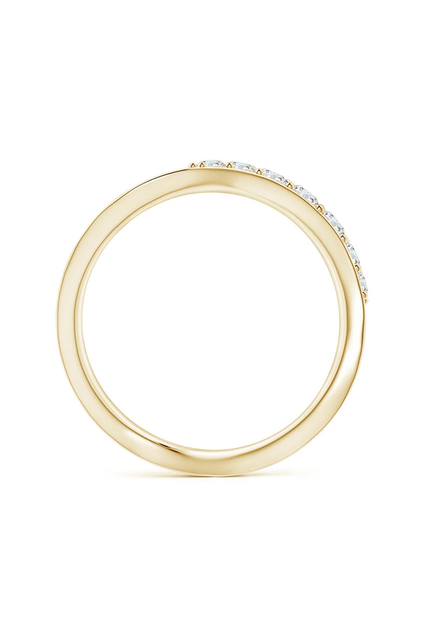 Shangri-La Brushstroke 14K Gold And Diamond Half Eternity Stacking Ring 12 Shangri-La Brushstroke 14K Gold And Diamond Half Eternity Stacking Ring - Image 12