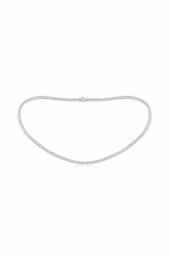 Shangri-La 14K Gold And Diamond Prong Set Tennis Necklace