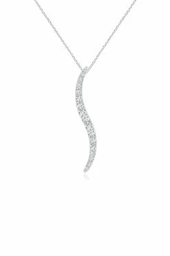 Shangri-La Brushstroke 14k Gold And Diamond Large Pendant Necklace -Natori Sales Shop Shangri La Brushstroke 14k White Gold Large Pendant Necklace by Natori 1 74890.1628692686