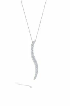 Shangri-La Brushstroke 14k Gold And Diamond Large Pendant Necklace