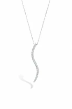 Shangri-La Brushstroke 14k Gold And Diamond Medium Pendant Necklace