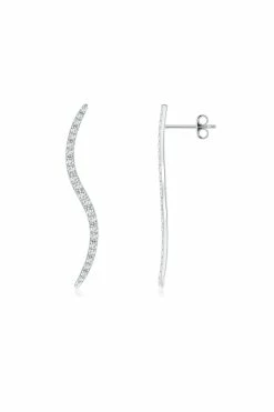 Shangri-La Brushstroke 14k Gold And Diamond Medium Stud Earrings