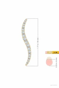 Shangri-La Brushstroke 14k Gold And Diamond Stud Earrings -Natori Sales Shop Shangri La Brushstroke 14k Yellow Gold and Diamond Stud Earrings by Natori 3 09467.1630345922