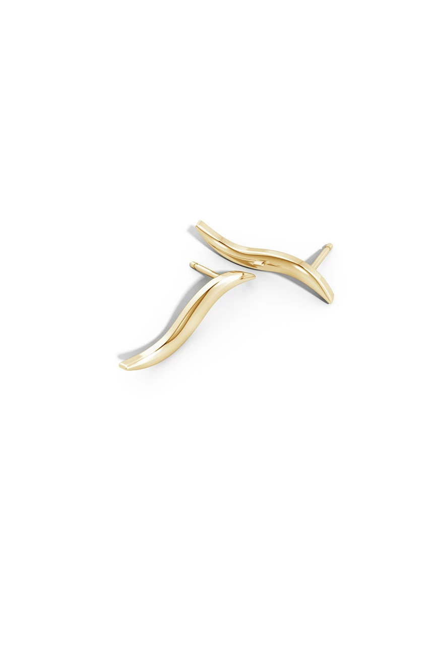 Shangri-La Brushstroke 14k Gold Stud Earrings 2 Shangri-La Brushstroke 14k Gold Stud Earrings - Image 2