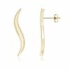 Shangri-La Brushstroke 14k Gold Stud Earrings