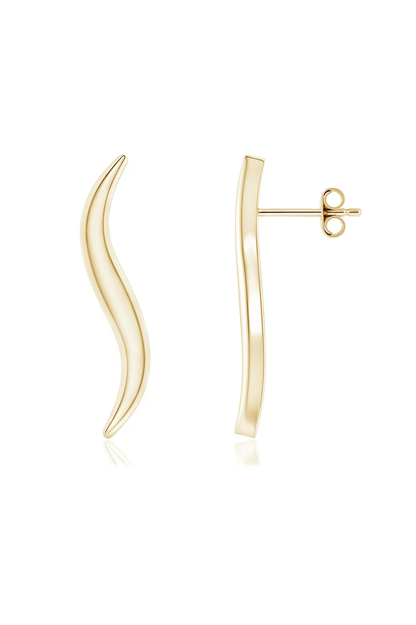 Shangri-La Brushstroke 14k Gold Stud Earrings 1 Shangri-La Brushstroke 14k Gold Stud Earrings