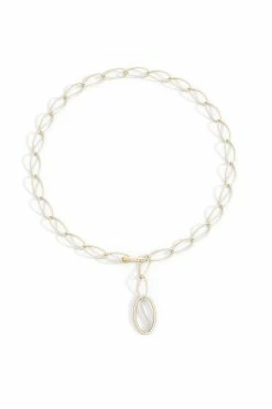 Shangri-La Elliptical Yin-Yang 14K Gold And Diamond Y Necklace