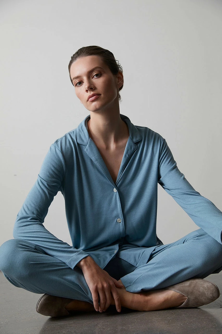 Shangri-La TENCEL™ Long Sleeve Notch PJ 3 Shangri-La TENCEL™ Long Sleeve Notch PJ - Image 3