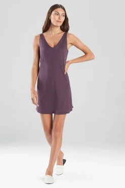 Shangri-La TENCEL™ V-Neck Chemise 32 Shangri-La TENCEL™ V-Neck Chemise -Natori Sales Shop Shangri La V Neck Chemise Heather Dark Plum by Natori 94380.1626910470