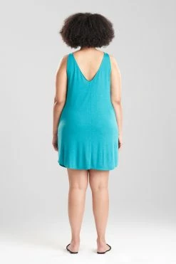 Shangri-La TENCEL™ V-Neck Chemise 43 Shangri-La TENCEL™ V-Neck Chemise -Natori Sales Shop Shangri La V Neck Chemise Heather Vivid Teal by Natori 4 18318.1660081160