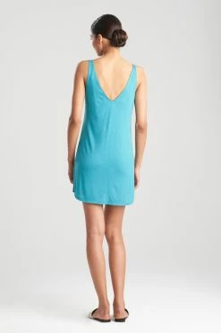 Shangri-La TENCEL™ V-Neck Chemise 41 Shangri-La TENCEL™ V-Neck Chemise -Natori Sales Shop Shangri La V Neck Chemise Vivid Teal by Natori 2 73524.1660081101