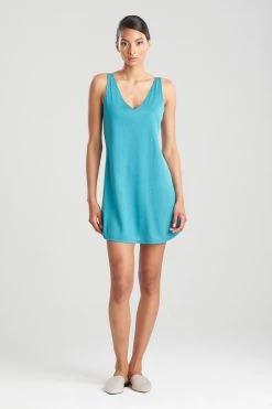 Shangri-La TENCEL™ V-Neck Chemise 40 Shangri-La TENCEL™ V-Neck Chemise -Natori Sales Shop Shangri La V Neck Chemise Vivid Teal by Natori 77184.1660081100