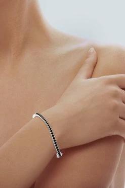 Shangri-La Brushstroke 14K Gold And Black Diamond Full Bracelet 8 Shangri-La Brushstroke 14K Gold And Black Diamond Full Bracelet -Natori Sales Shop Shangri La Brushstroke 14K White Gold and Black Diamond Full Bracelet by Natori 4 03959.1630002470