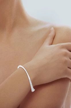 Shangri-La Brushstroke 14K Gold And Diamond Half Bracelet 23 Shangri-La Brushstroke 14K Gold And Diamond Half Bracelet -Natori Sales Shop Shangri La Brushstroke 14K White Gold and Diamond Half Bracelet by Natori 4 34802.1630002009