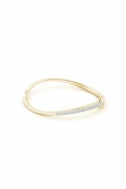 Shangri-La Brushstroke 14K Gold And Diamond Half Bracelet 29 Shangri-La Brushstroke 14K Gold And Diamond Half Bracelet -Natori Sales Shop Shangri La Brushstroke 14K Yellow Gold and Diamond Half Bracelet by Natori 2 03334.1630002044