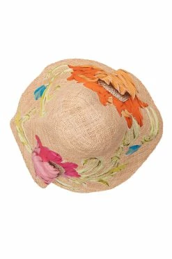 Shinjo Embroidered Raffia Hat -Natori Sales Shop Shinjo Embroidered Raffia Hat Natural by Natori 2 28562.1677015648