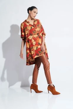 Shugo Cotton Silk Shirt 20 Shugo Cotton Silk Shirt -Natori Sales Shop Shugo Cotton Silk Shirt Carnelian by Natori 2 66531.1663953265