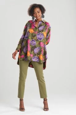 Cotton Sateen Tapered Pants 18 Cotton Sateen Tapered Pants -Natori Sales Shop Shugo Cotton Silk Shirt Olive by Natori 91557.1662662590