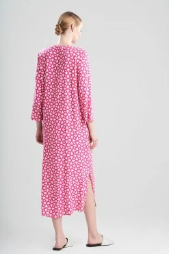 Soho Geo-Printed Challis Caftan -Natori Sales Shop Soho Geo Printed Challis Caftan Fuchsia by N Natori 2 92054.1648759262