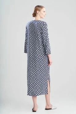 Soho Geo-Printed Challis Caftan -Natori Sales Shop Soho Geo Printed Challis Caftan Navy by N Natori 2 90789.1663164501
