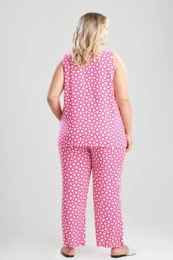 Soho Geo-Printed Challis PJ -Natori Sales Shop Soho Geo Printed Challis PJ Fuchsia by N Natori 4 97329.1648761394