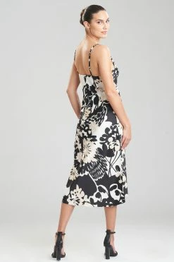 Soleil-Printed Matte Satin Gown -Natori Sales Shop Soleil Printed Matte Satin Gown Black Combo by N Natori 2 92971.1660222339