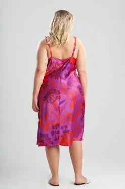 Soleil-Printed Matte Satin Gown -Natori Sales Shop Soleil Printed Matte Satin Gown Purple Combo by N Natori 4 90349.1648762628