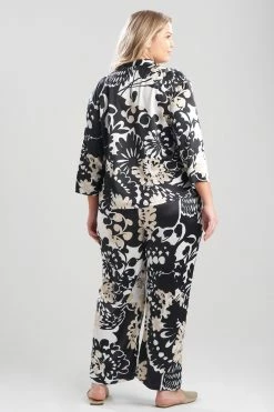 Soleil-Printed Matte Satin PJ 15 Soleil-Printed Matte Satin PJ -Natori Sales Shop Soleil Printed Matte Satin PJ Black Taupe Combo by N Natori 4 60786.1647972138